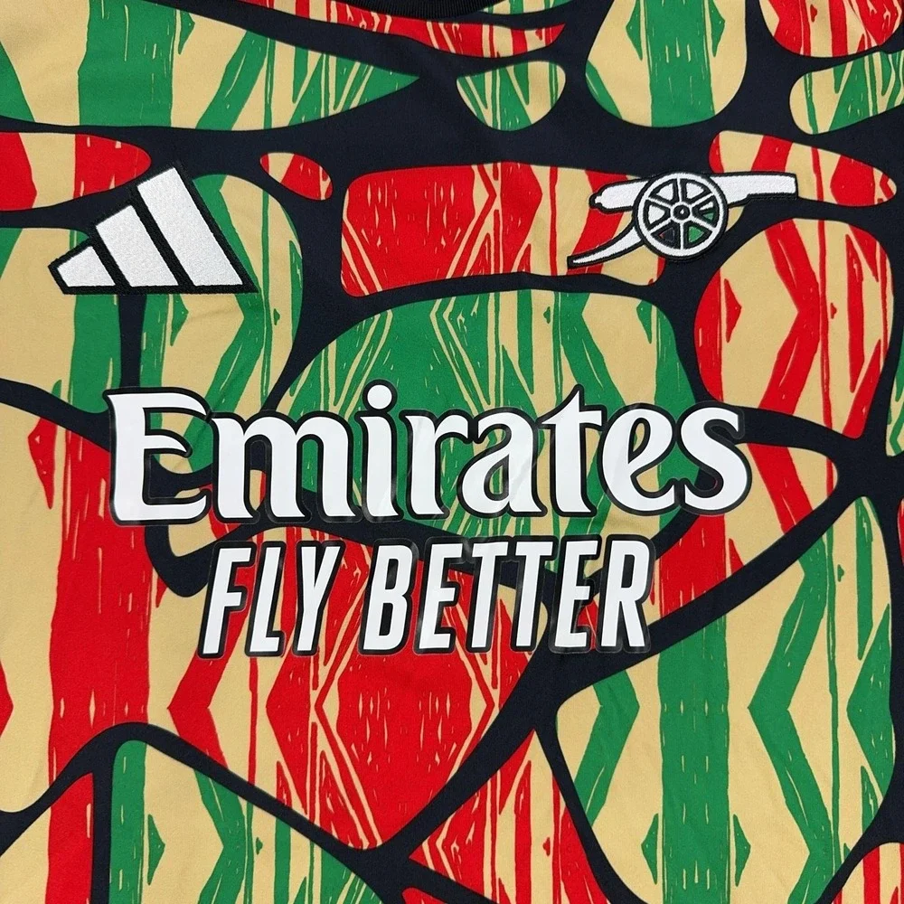 Arsenal Pre Match Jersey Mens Large Multi Color Soccer Football Adidas AEROREADY